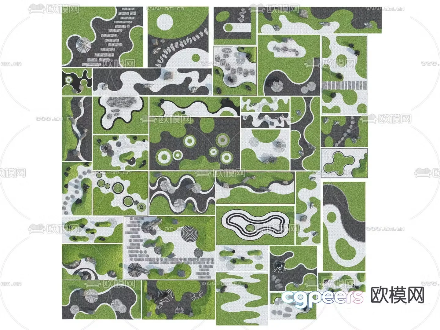 Micro terrain dry landscape zen landscape 3d model