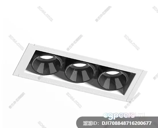 Modern Rectangular Ceiling Light Fixture 3D Model – 21014 – VRAY Render