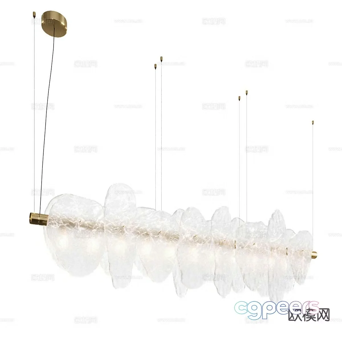 Light luxury chandelier crystal chandelier 3d model