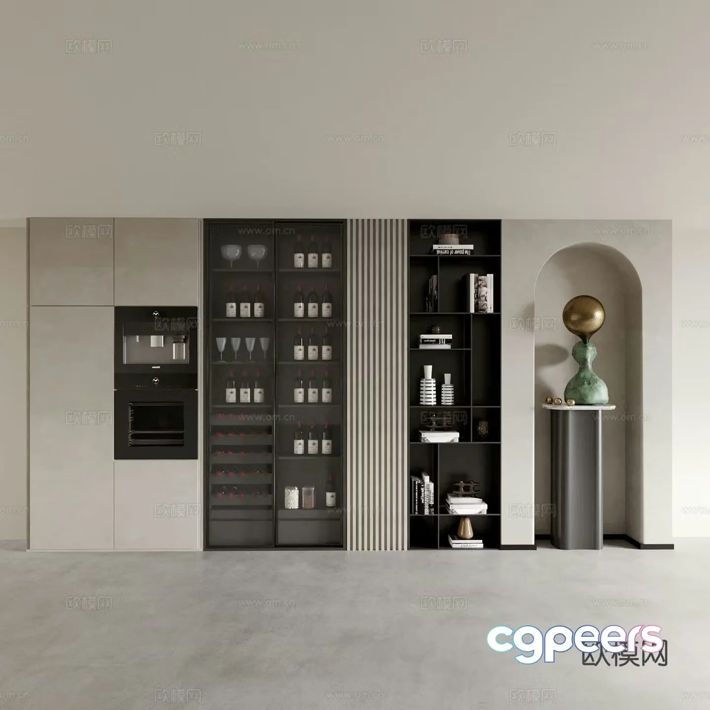 Modern wine cabinet 3d model