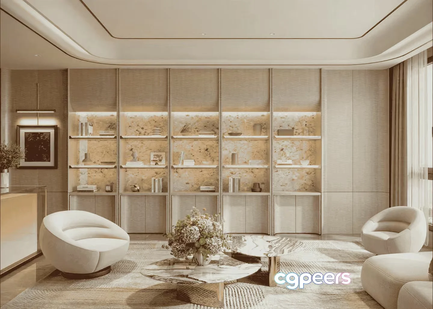Modern Living Room 3D Model – 12325 – CORONA Render