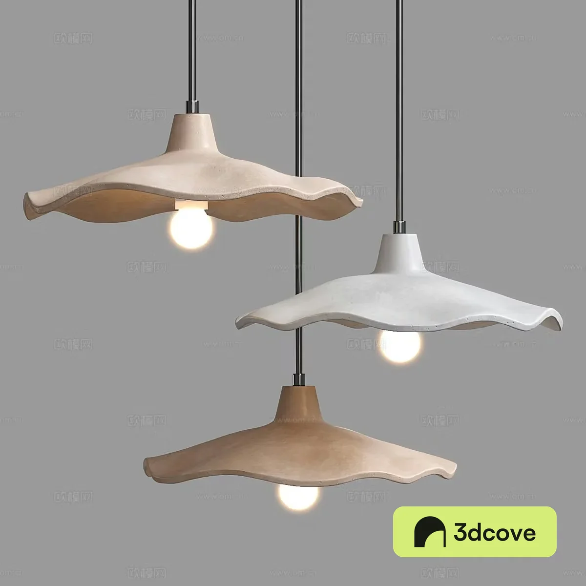Creamy wind chandelier Wasabi wind chandelier Bed and Breakfast chandelier Bedside chandelier Restaurant chandelier Background wall 3D model
