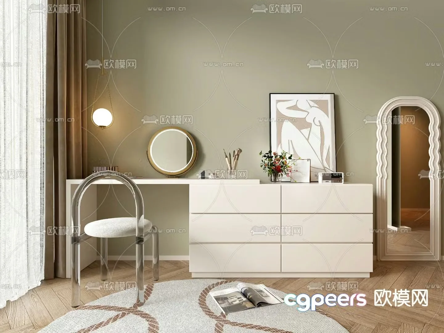 Modern dressing table dressing table 3d model