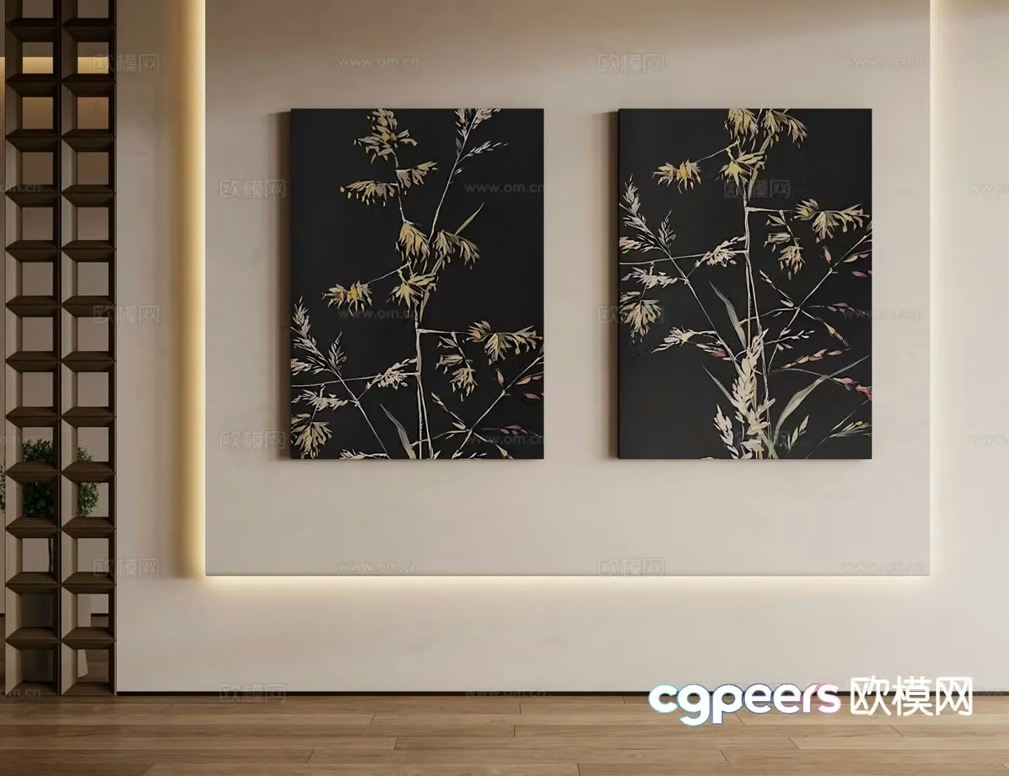 French hanging painting decorative painting 3d model