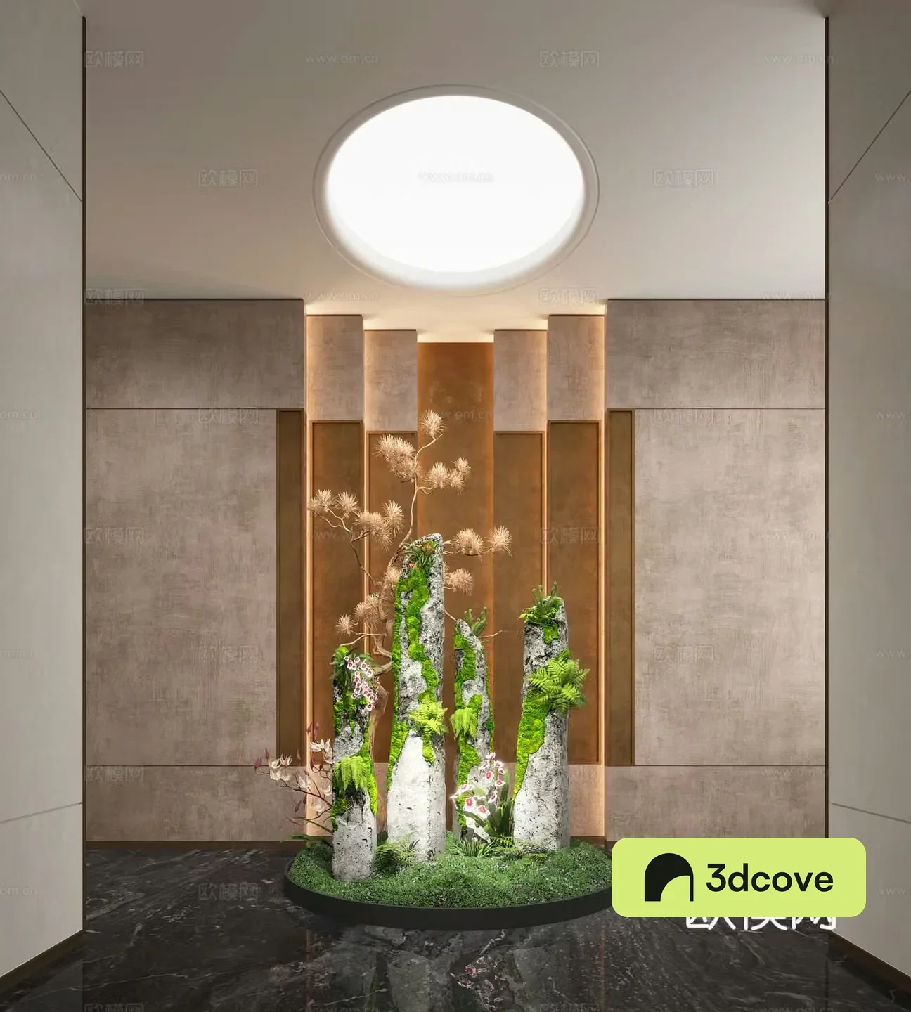 Modern interior landscape sketch Plant landscaping Plant pile Landscape plants