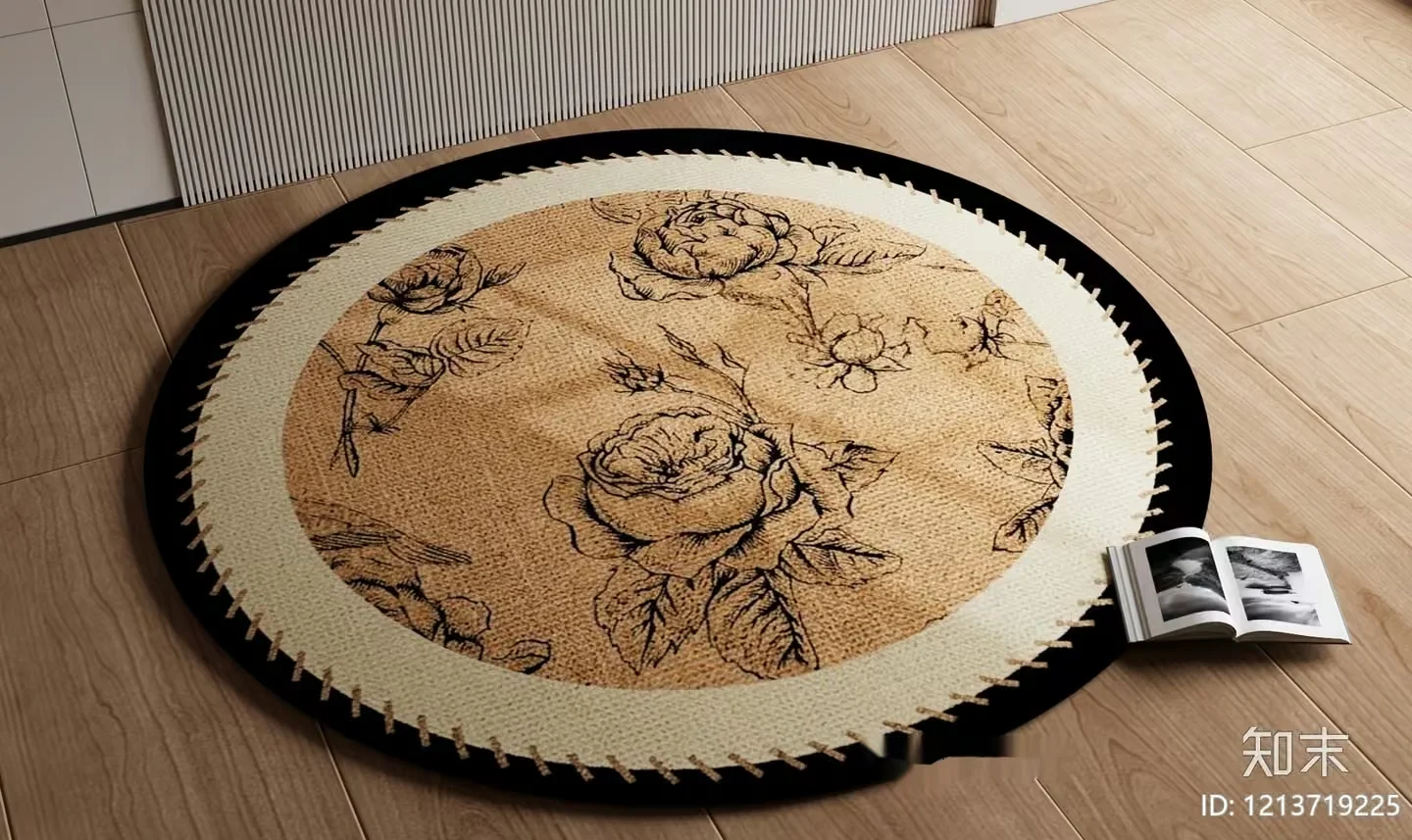 Round Floral Rug 3D Model – 17573 – VRAY Render