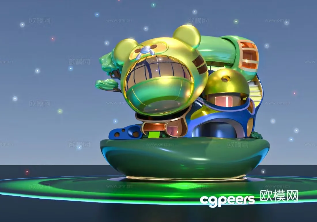 Cartoon architecture 3d model