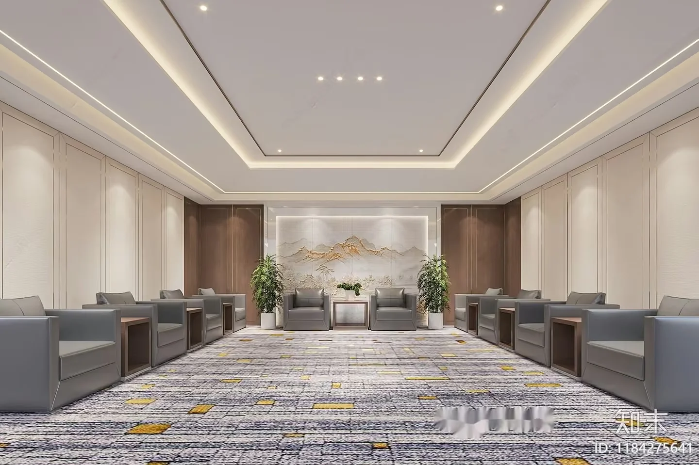 Modern Lounge Area 3D Model – 11079 – VRAY Render