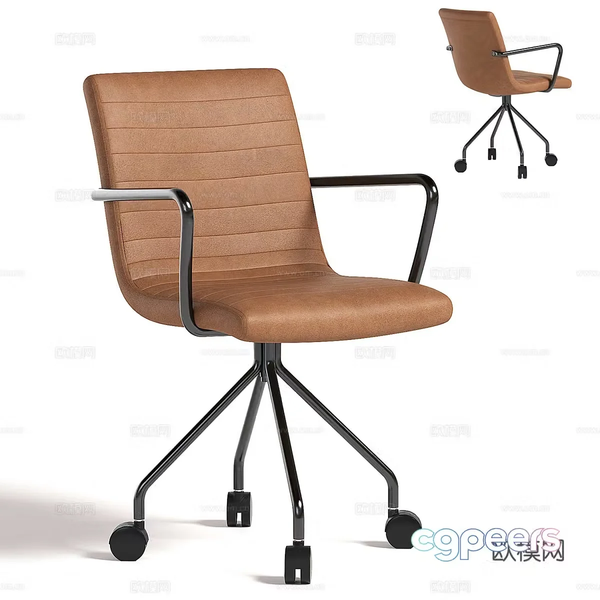 Modern leather office chair book chair 3d model