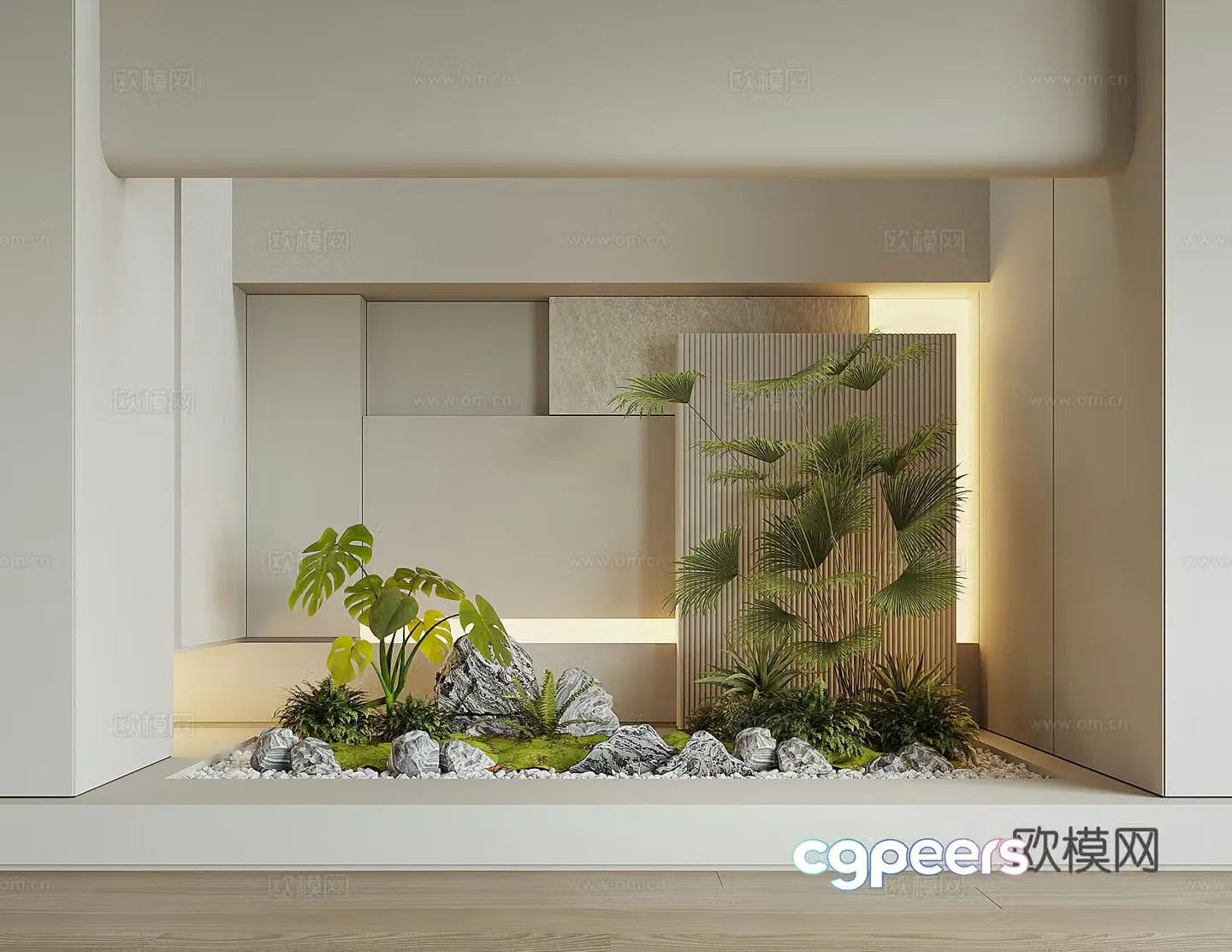 Modern plant landscape 3d model