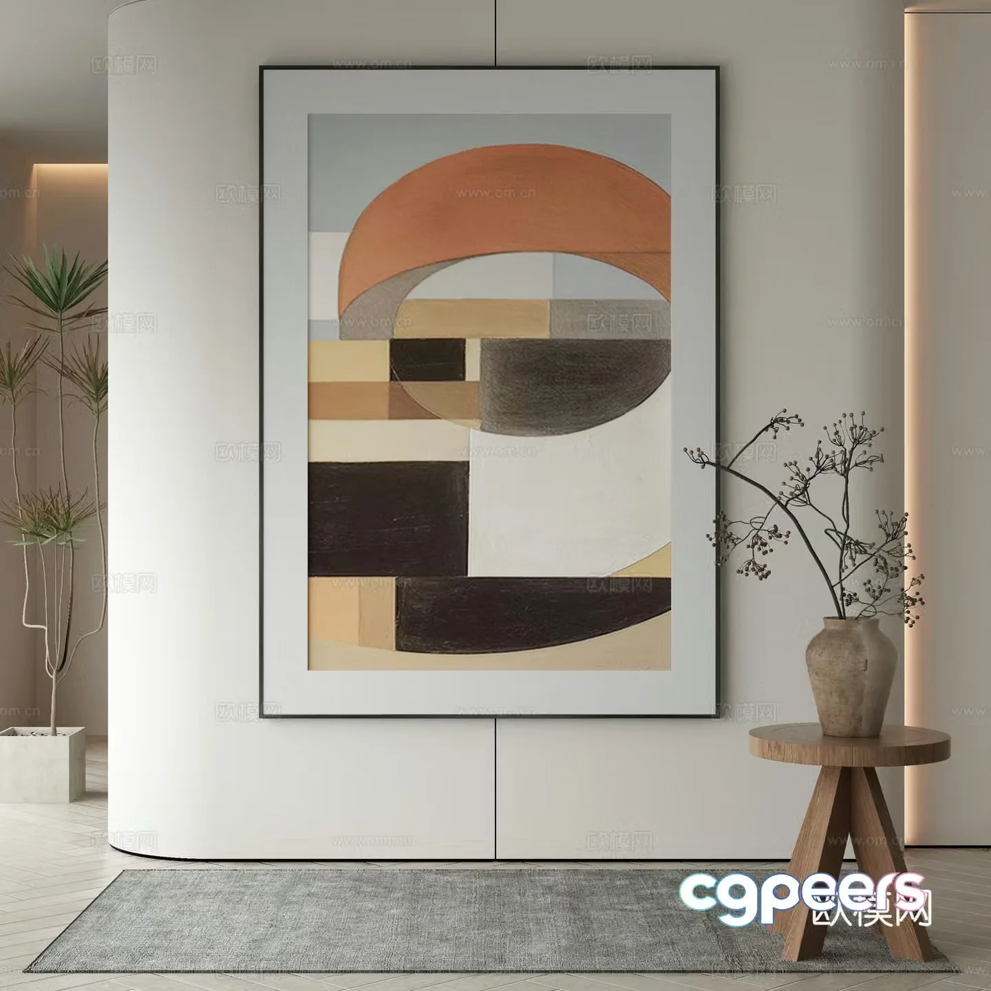 Modern Wasabi Hanging Painting 3D Model