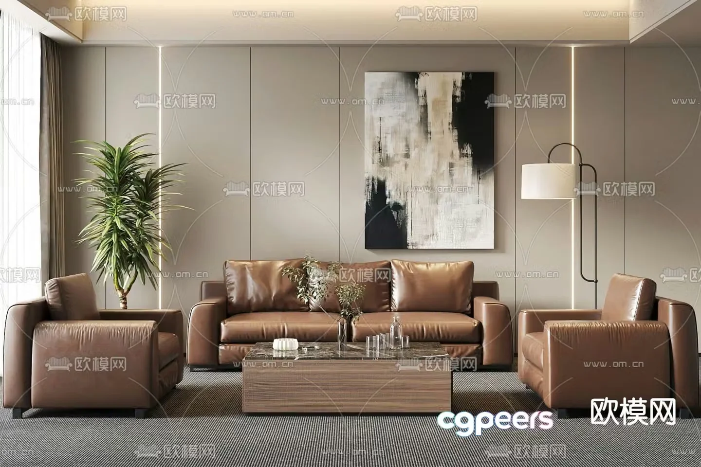 Office sofa modular sofa 3d model