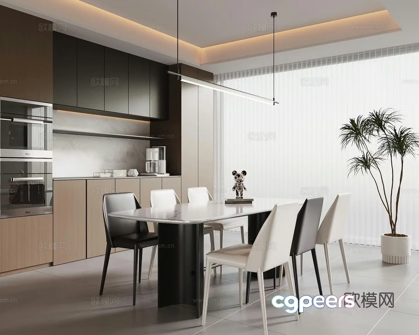 Modern restaurant 3d model