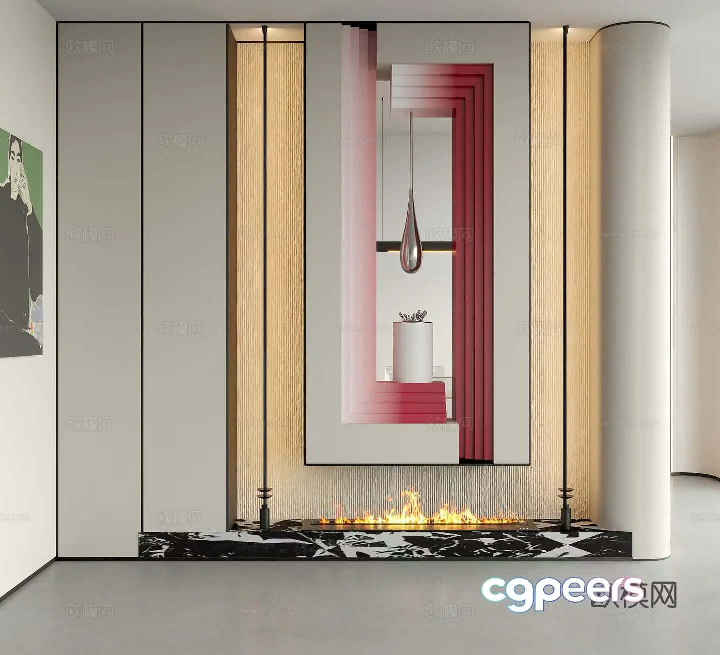 Modern decorative entrance door entrance entrance door door partition 3D model
