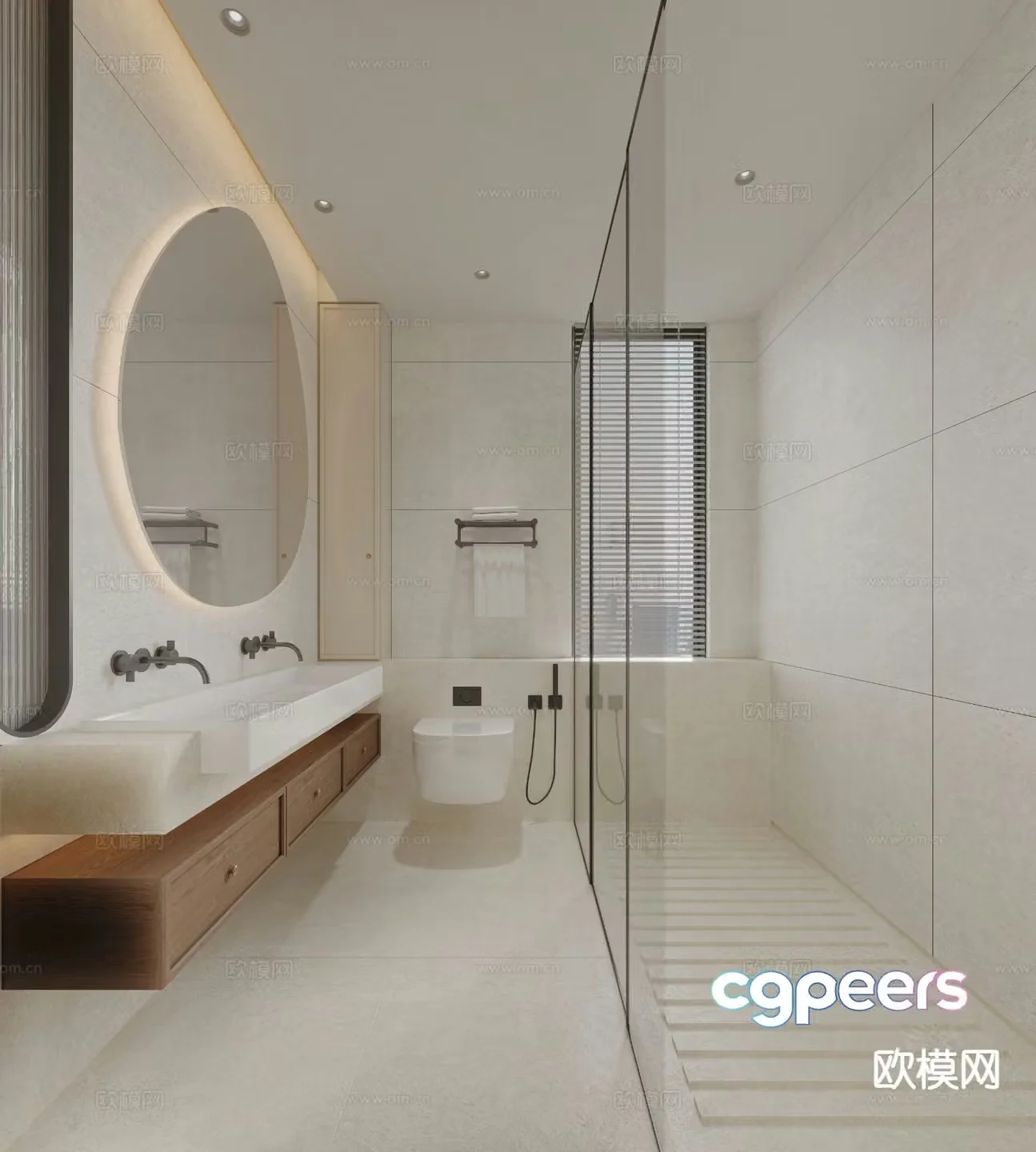 Modern bathroom bathroom toilet 3d model