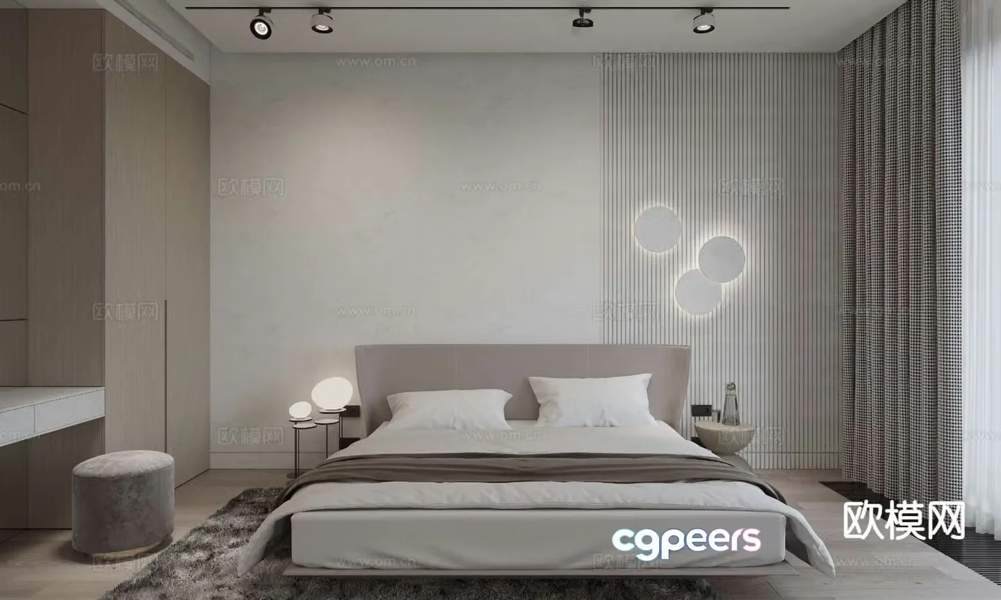 Modern bedroom master bedroom 3d model