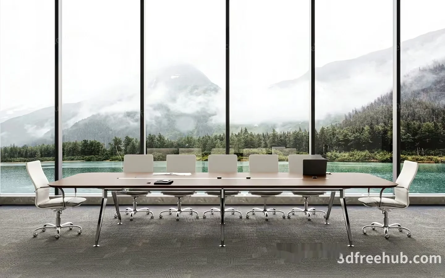 A Large Conference Table 3D Model – 19368 – VRAY Render