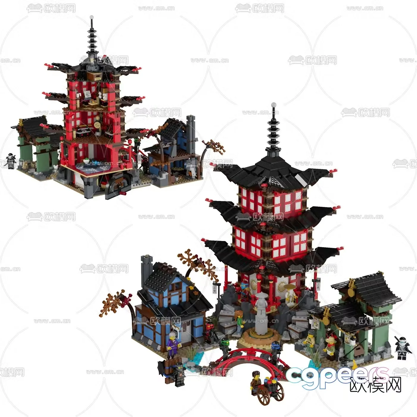 Modern temple toy 3d model