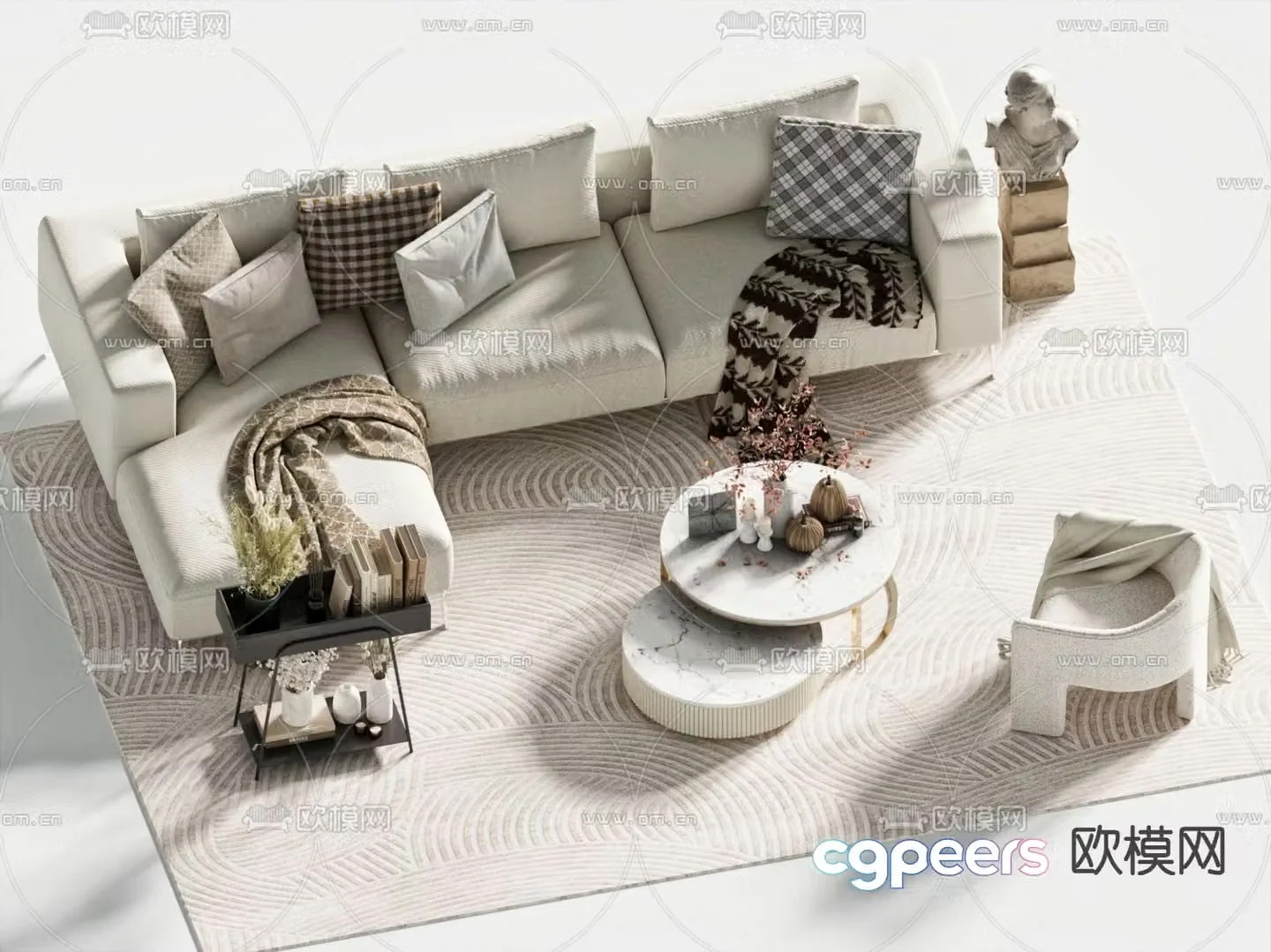 Corner sofa modular sofa 3d model