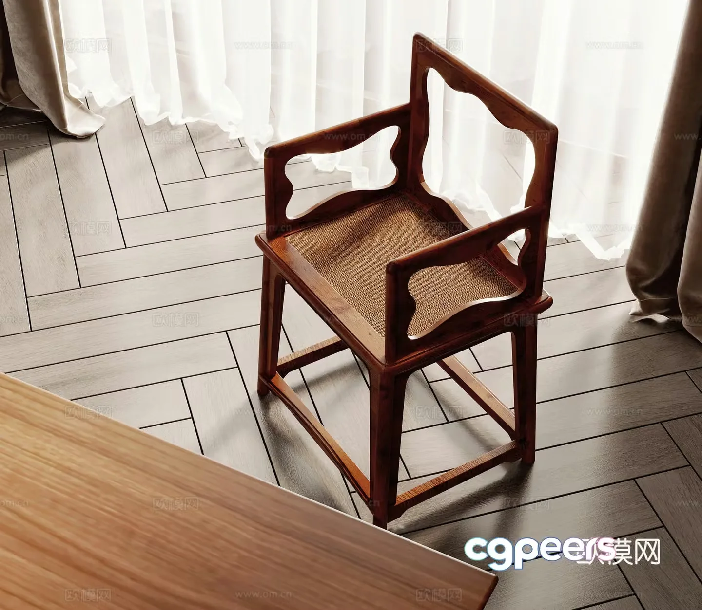 New Chinese style chair dining chair 3d model