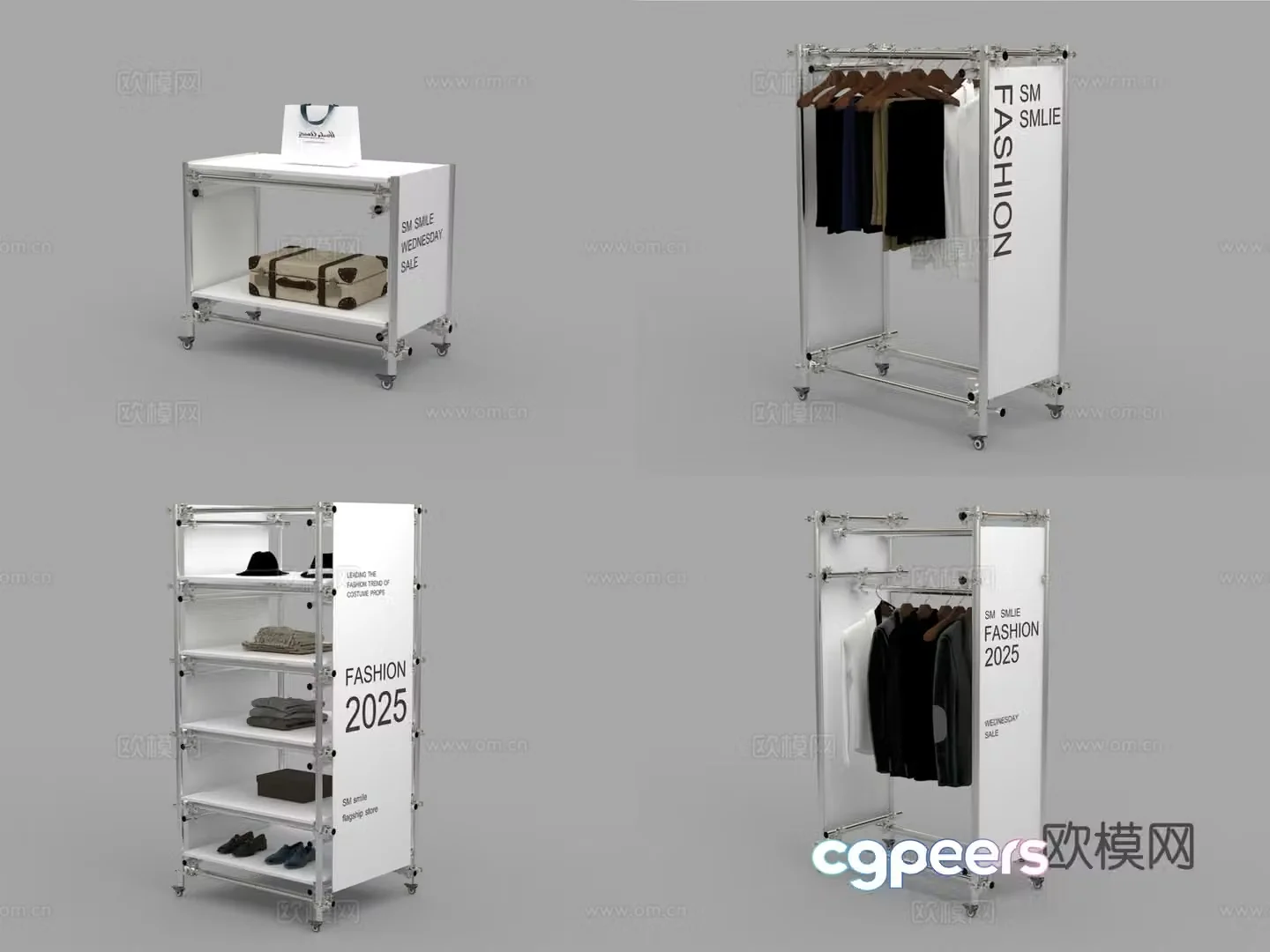 Display rack Shelf Clothing display rack Shelf 3D model
