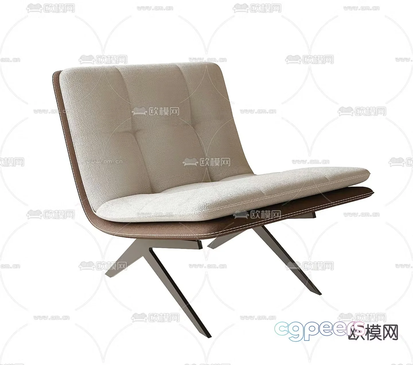 Simple leisure chair seat 3d model
