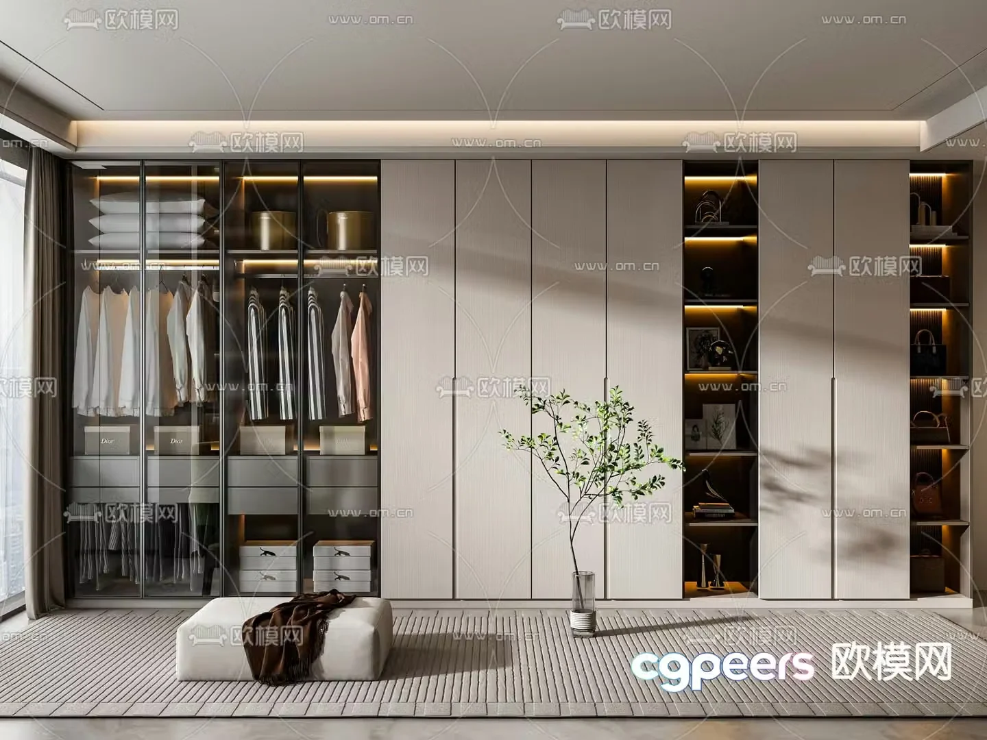 modern wardrobe wardrobe 3d model