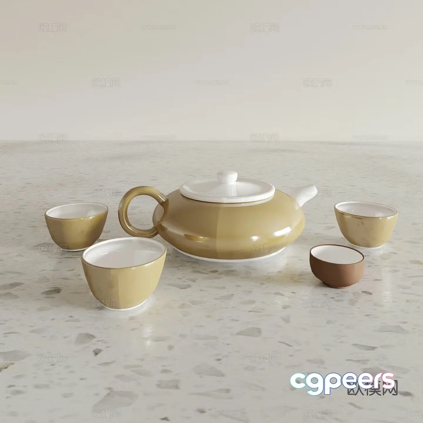 Tea set Tea cup Teapot 3d model