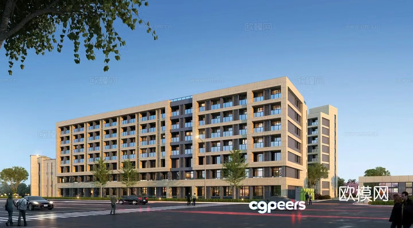 3D model of dormitory building appearance