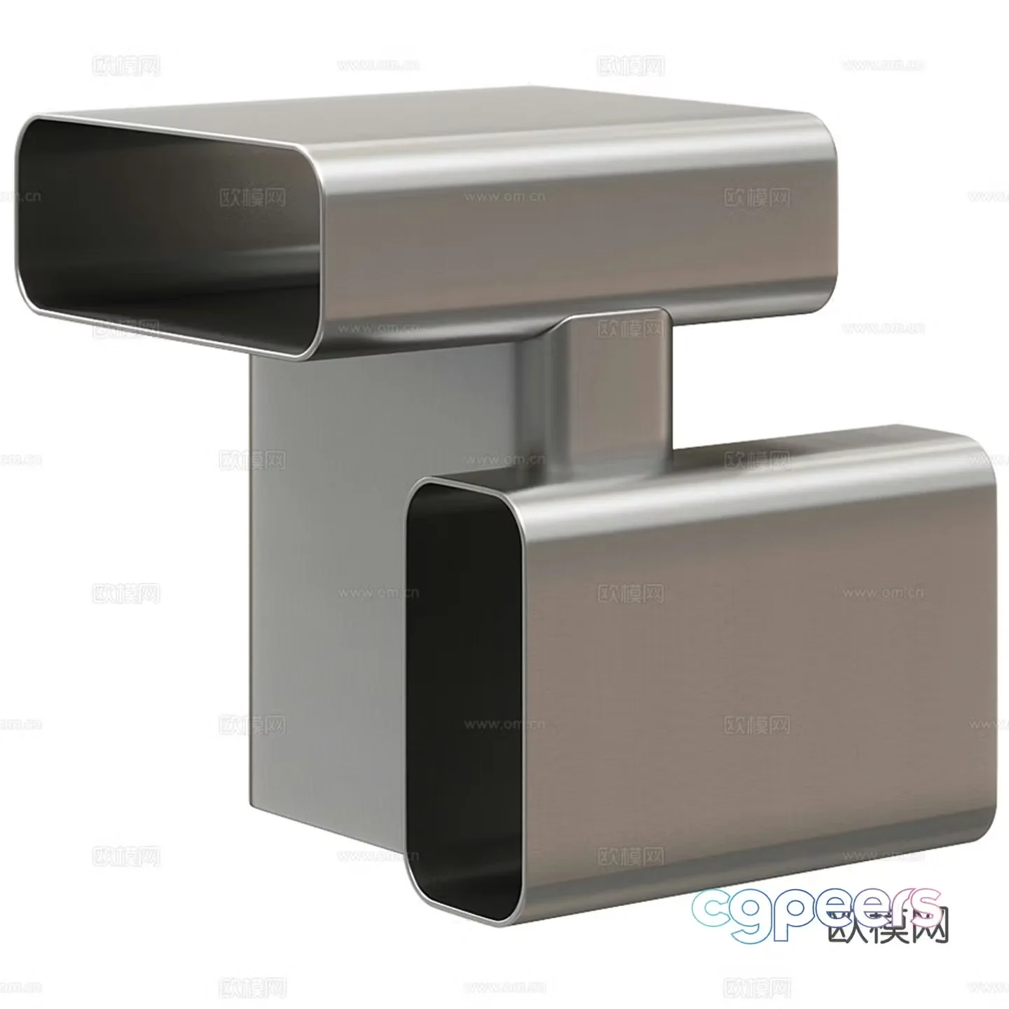 Modern living room corner table side table stainless steel 3D model