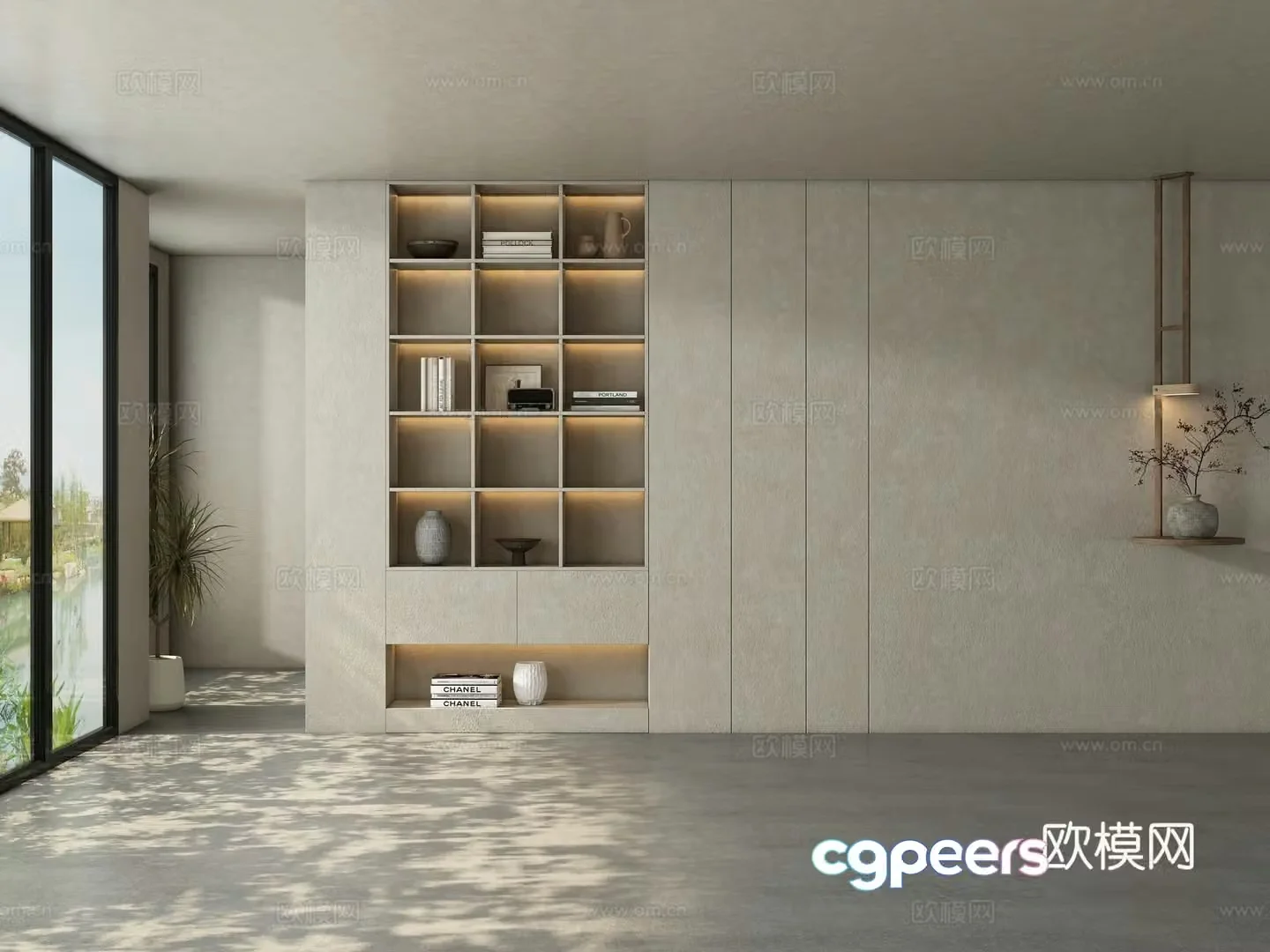 Living room dining room tea room background wall 3d model