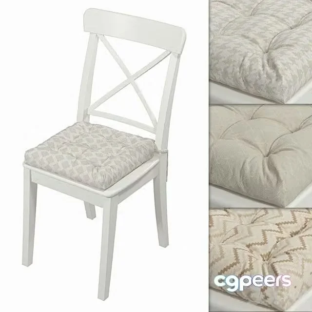 3ds Max Free – Ikea Ingolf’s chair with a pillow (Geometric ornament 01)
