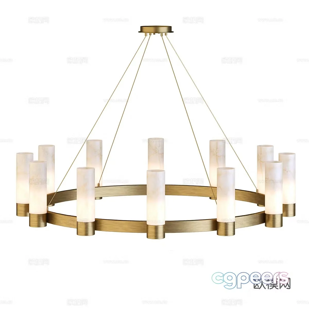 Modern light luxury decorative chandeliers 3d model