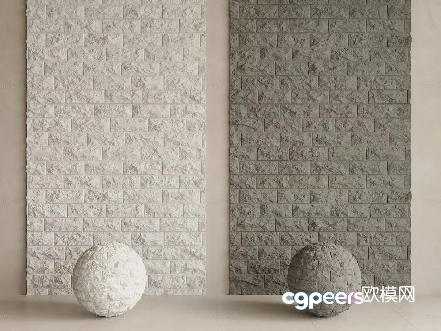 Cultural stone background wall cultural stone white brick wall rough stone gray brick wall PU stone 3d model