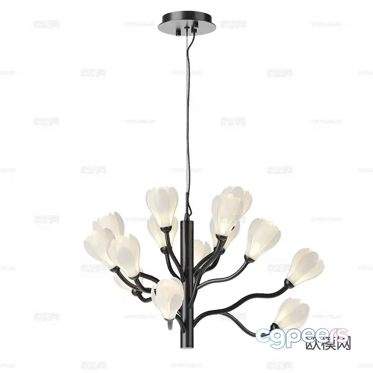 Modern flower chandelier creative chandelier 3d model