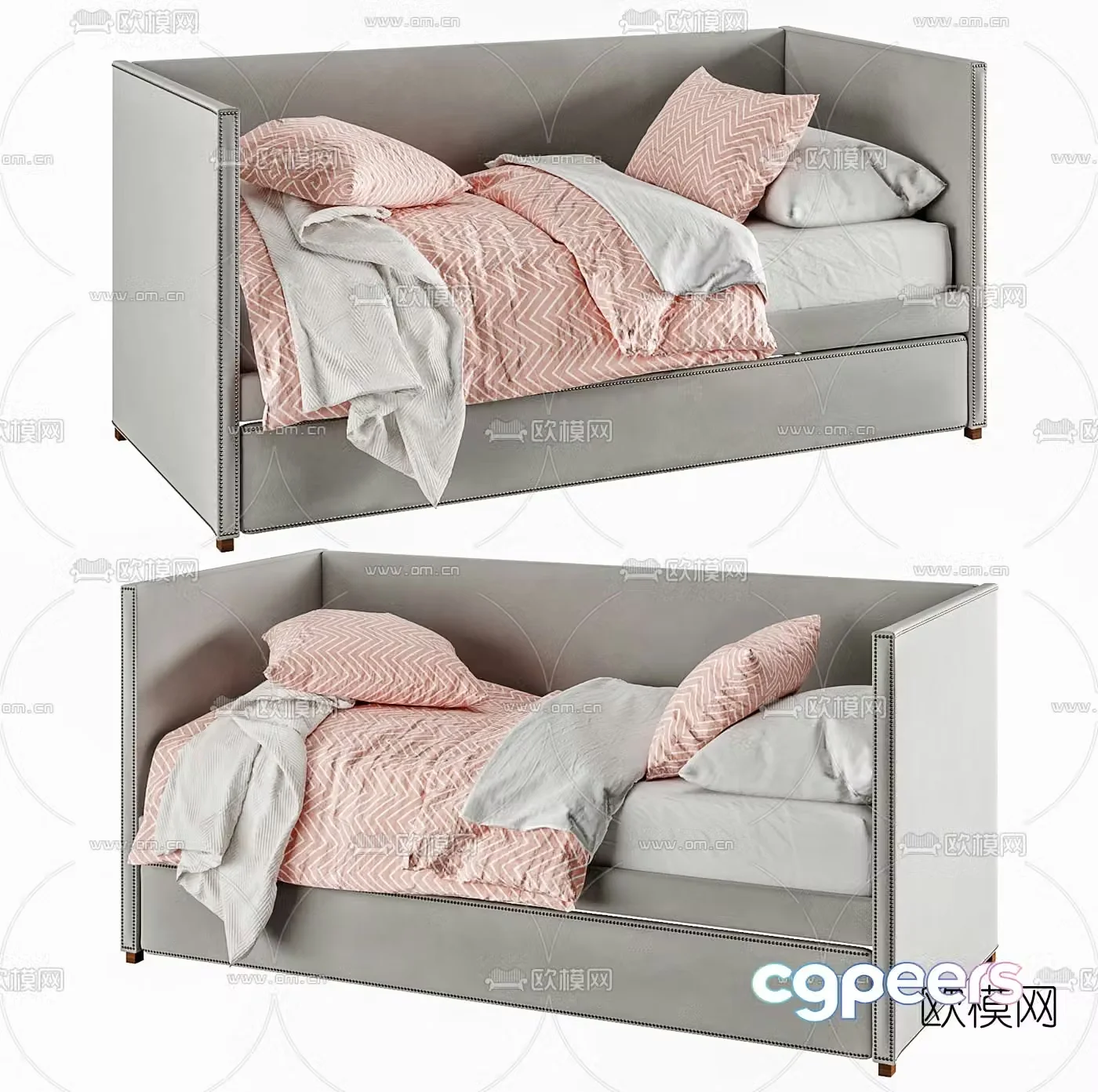 Modern fabric children’s bed 3d model