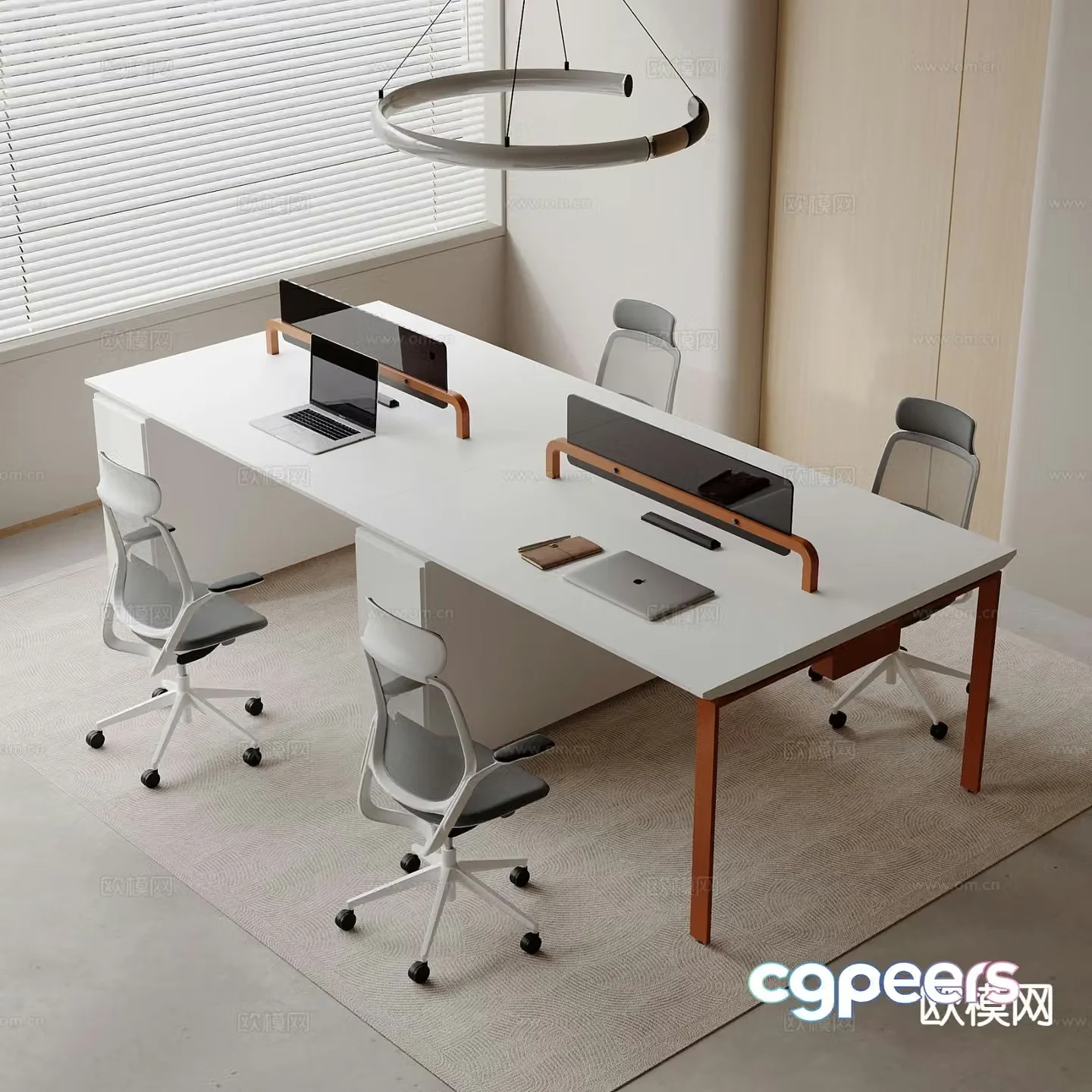 Card space desk staff desk staff desk 3d model