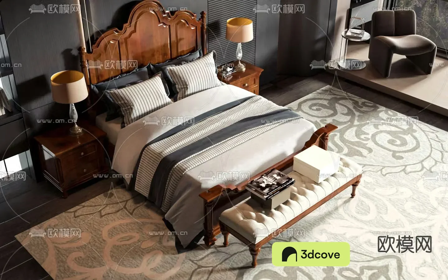 American double bed
