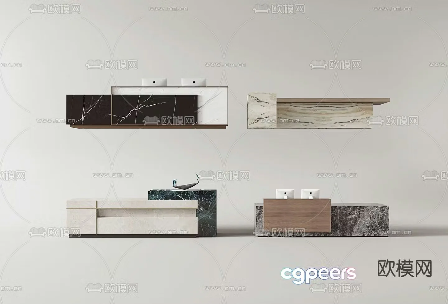 service desk reception desk front desk 3d model
