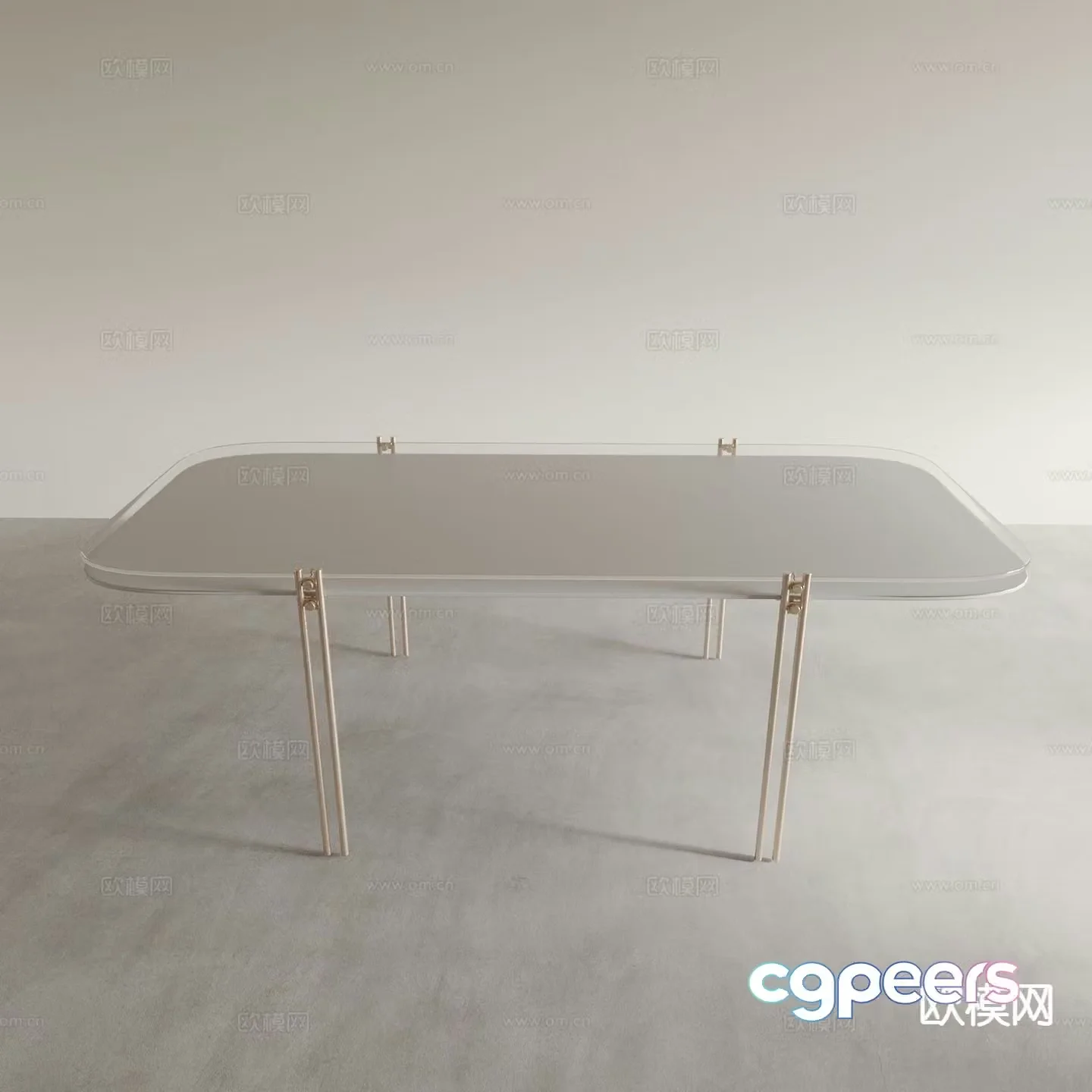 Simple dining table 3d model