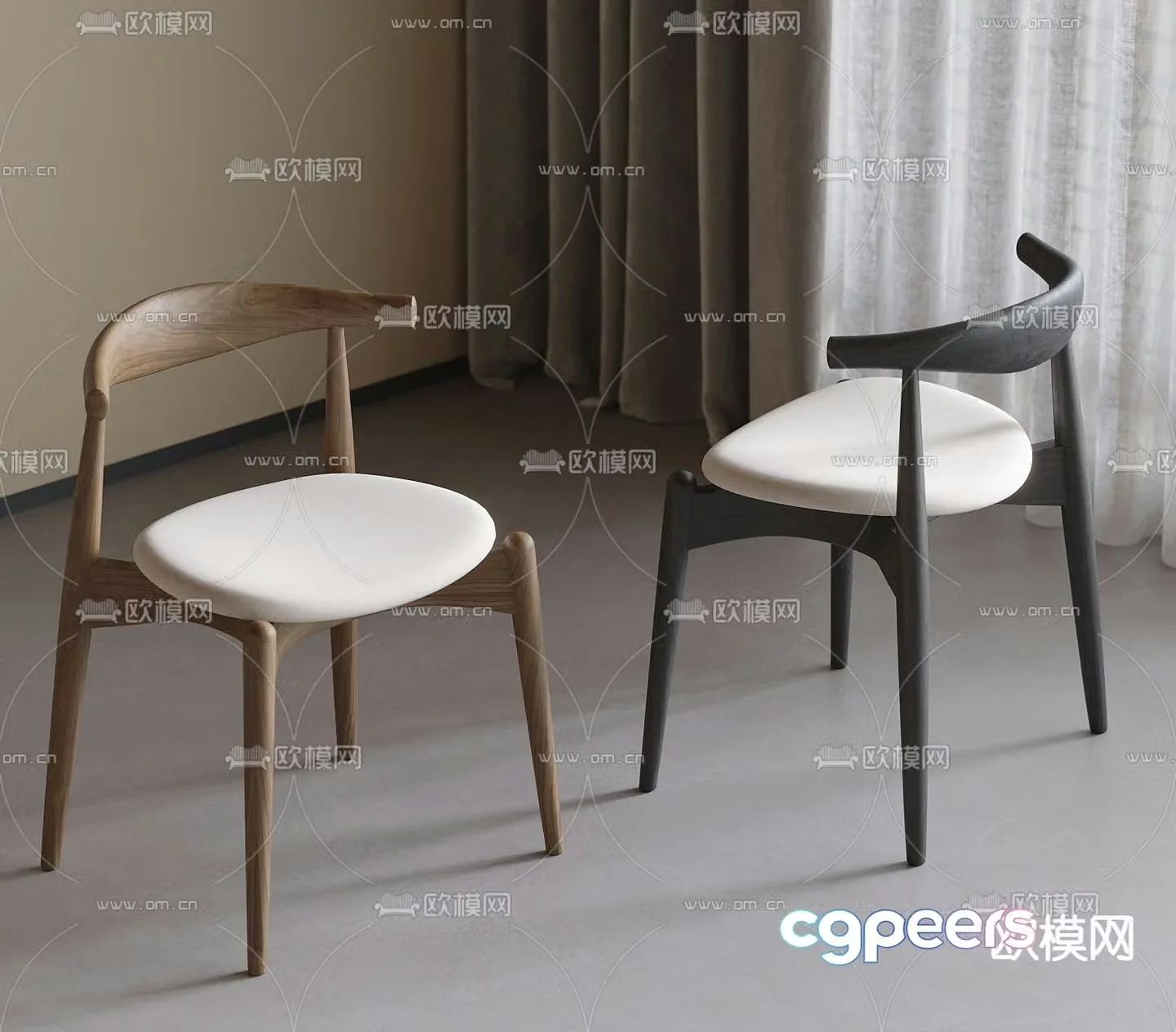Modern chair dining chair 3d model
