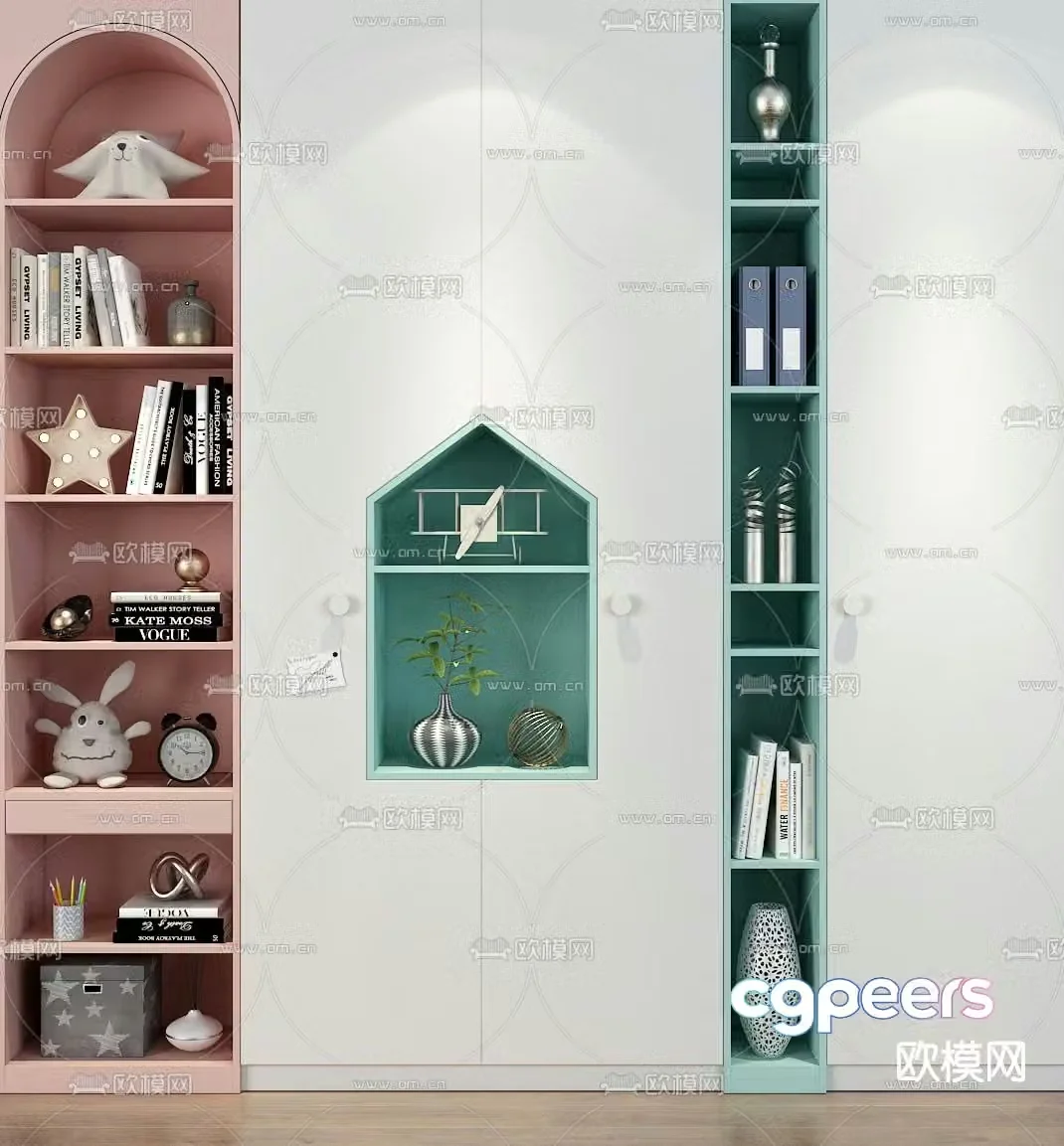 Nordic children’s decorative cabinet 3d model