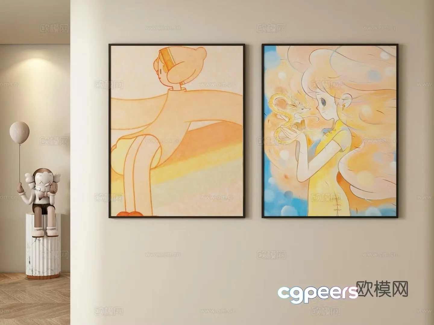 Children’s decorative paintings hanging paintings 3d model