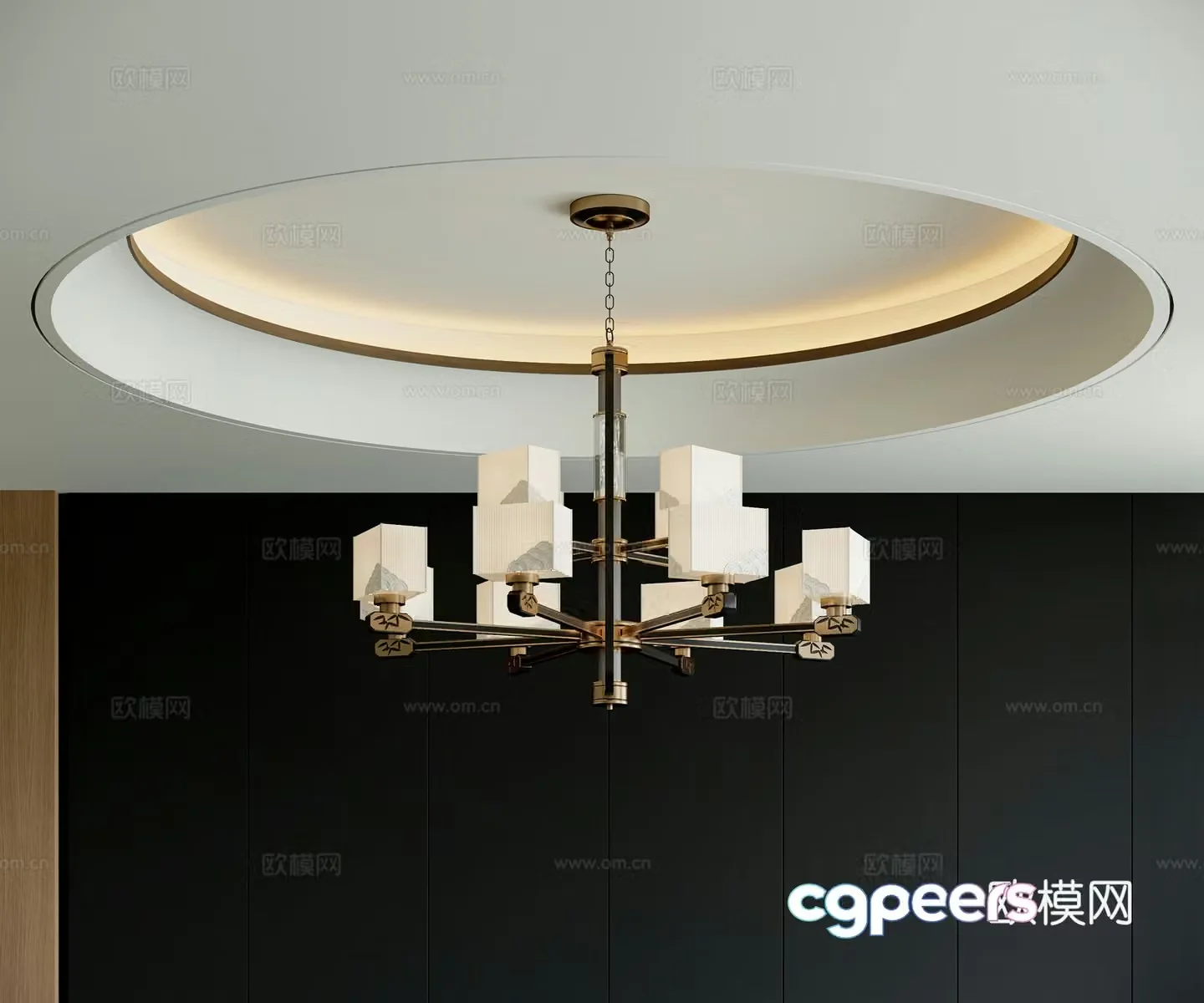 New Chinese style chandelier multi-head chandelier 3d model