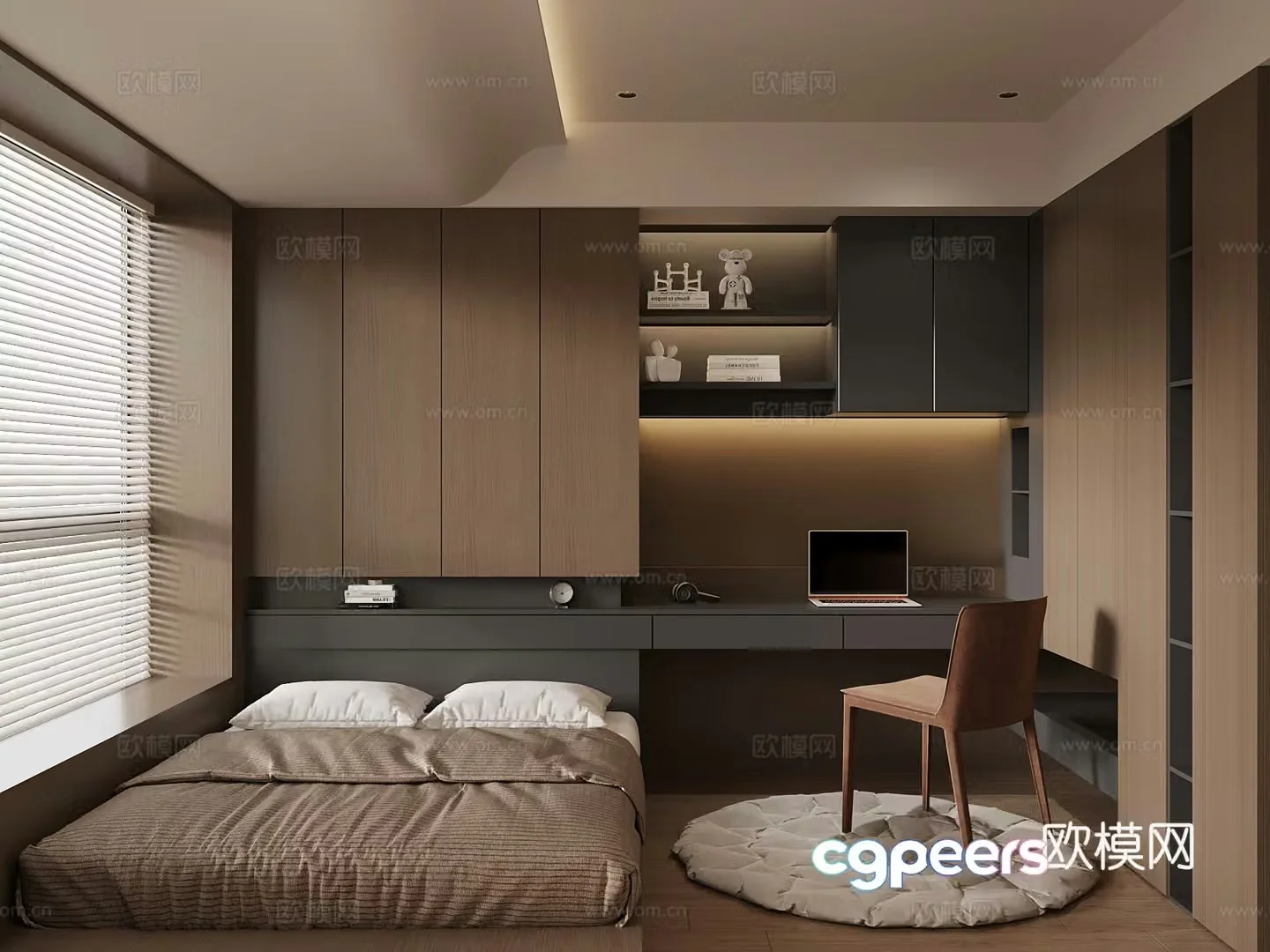 Bedroom Italian Tatami Bedroom Modern Tatami Bedroom 3D Model