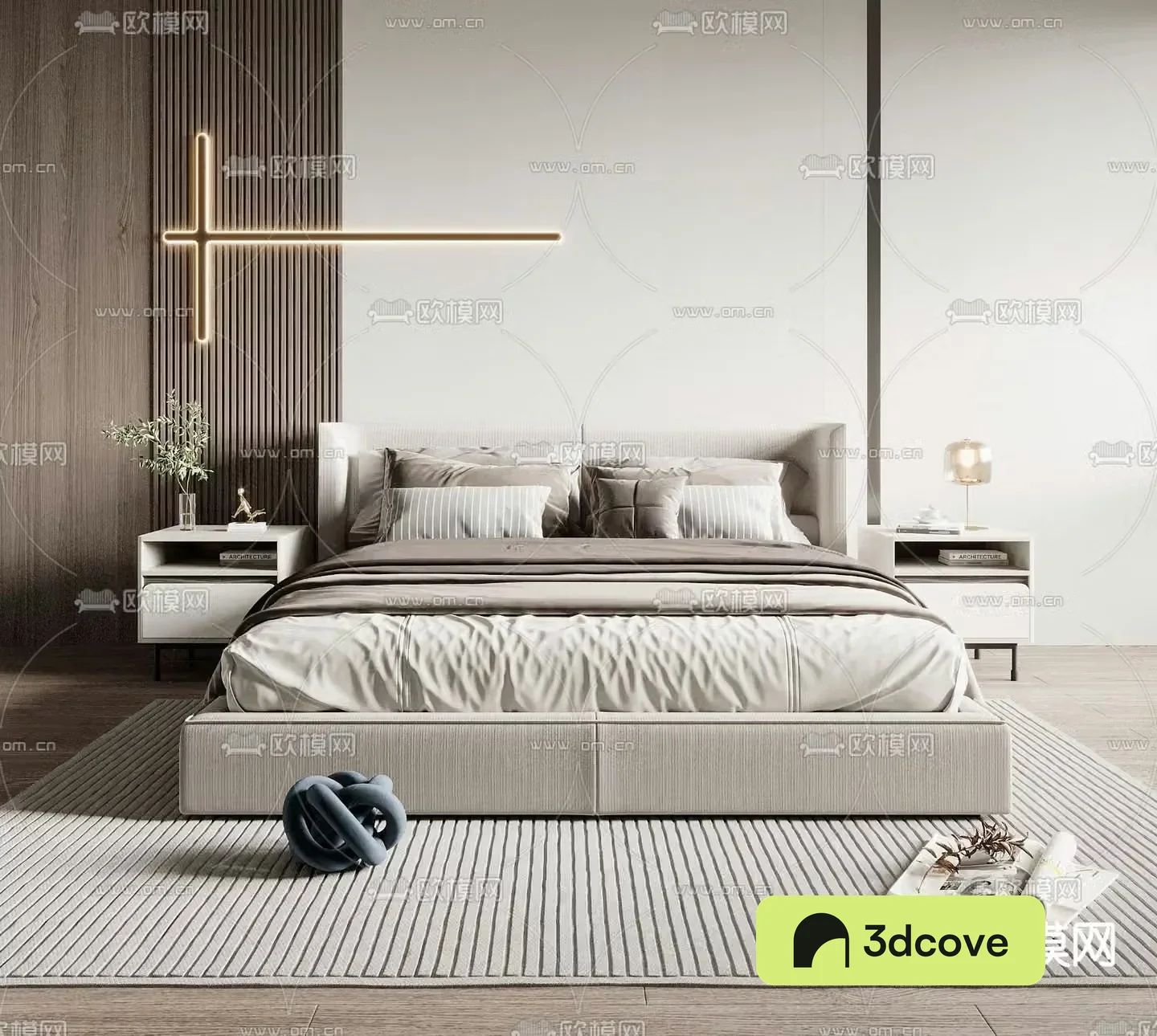 Minotti fabric double bed