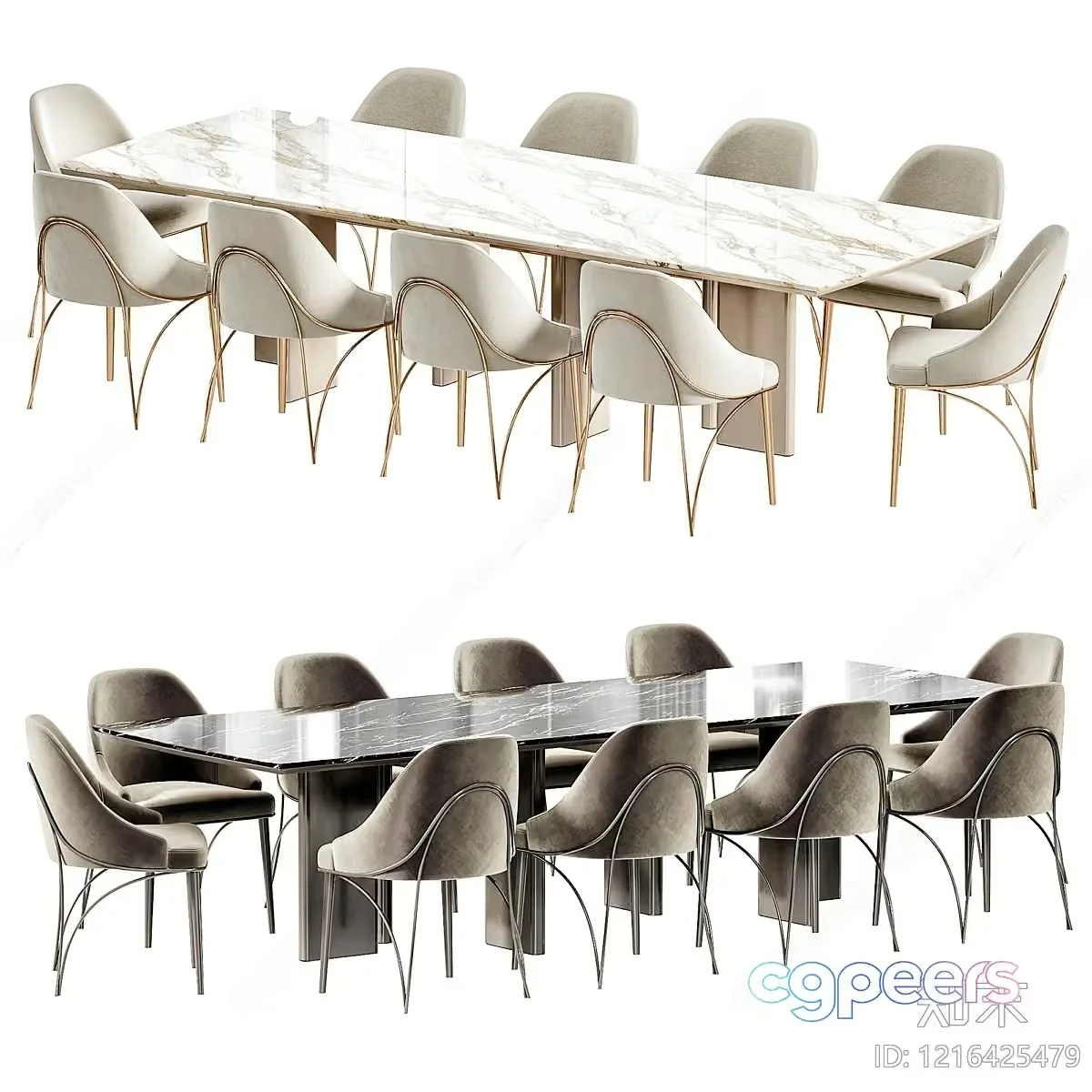 Modern Dining Tables 3D Model – 15276 – VRAY Render