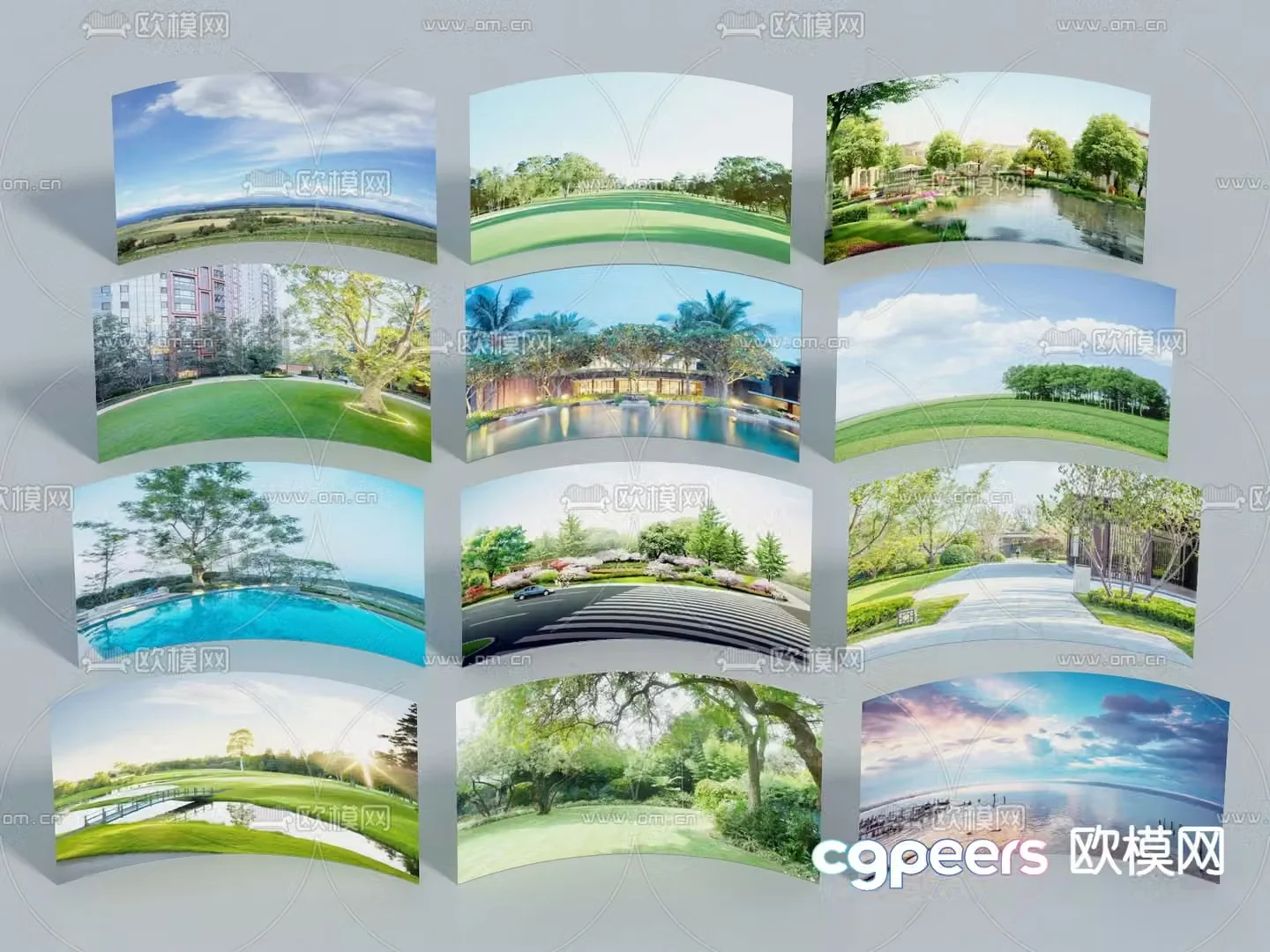 Modern community exterior landscape garden landscape 3D model