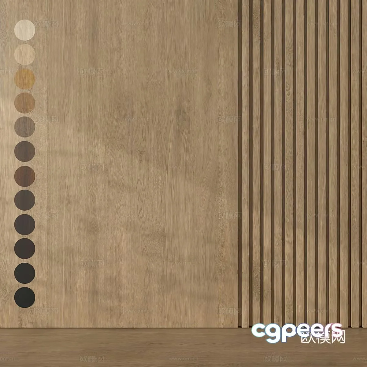Fish bone parquet wood floor 3d model