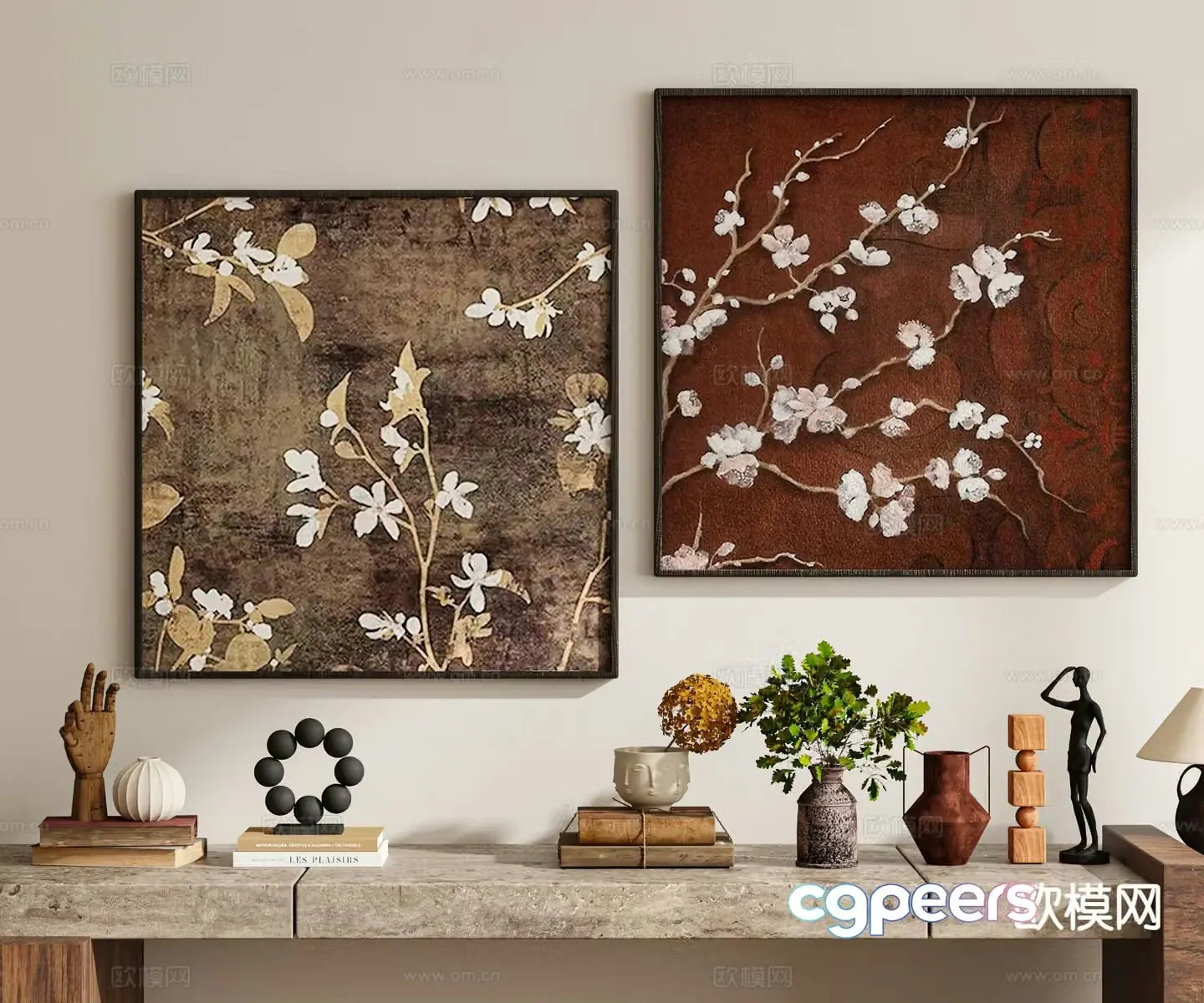 Medieval style hanging painting decorative painting 3d model